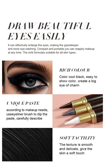 Waterproof Eyeliner Pen - Long Lasting Gel Eye Pencil, Quick Dry Matte Eyebrow Cream - ZOOMNSTORE