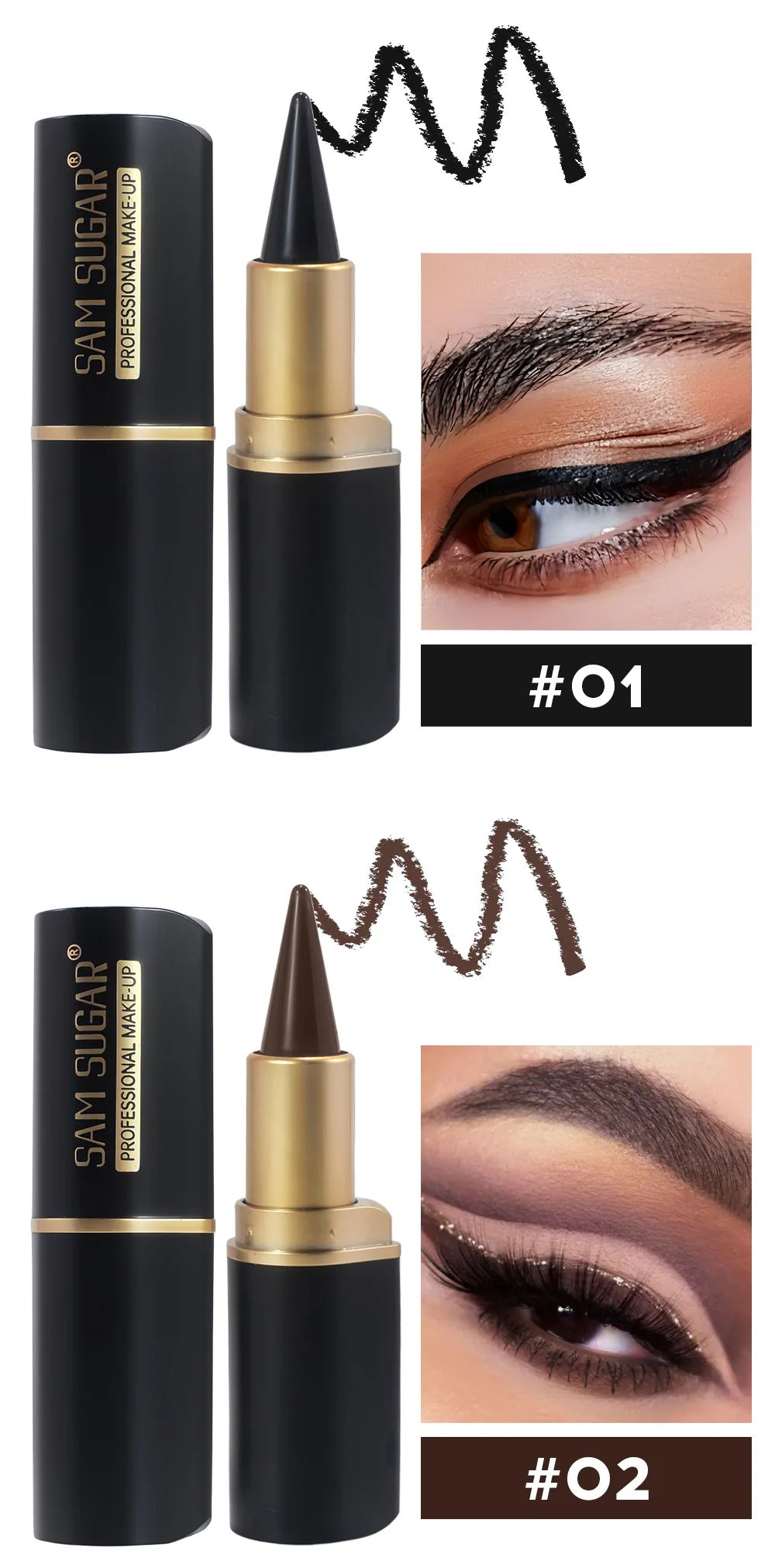 Waterproof Eyeliner Pen - Long Lasting Gel Eye Pencil, Quick Dry Matte Eyebrow Cream - ZOOMNSTORE