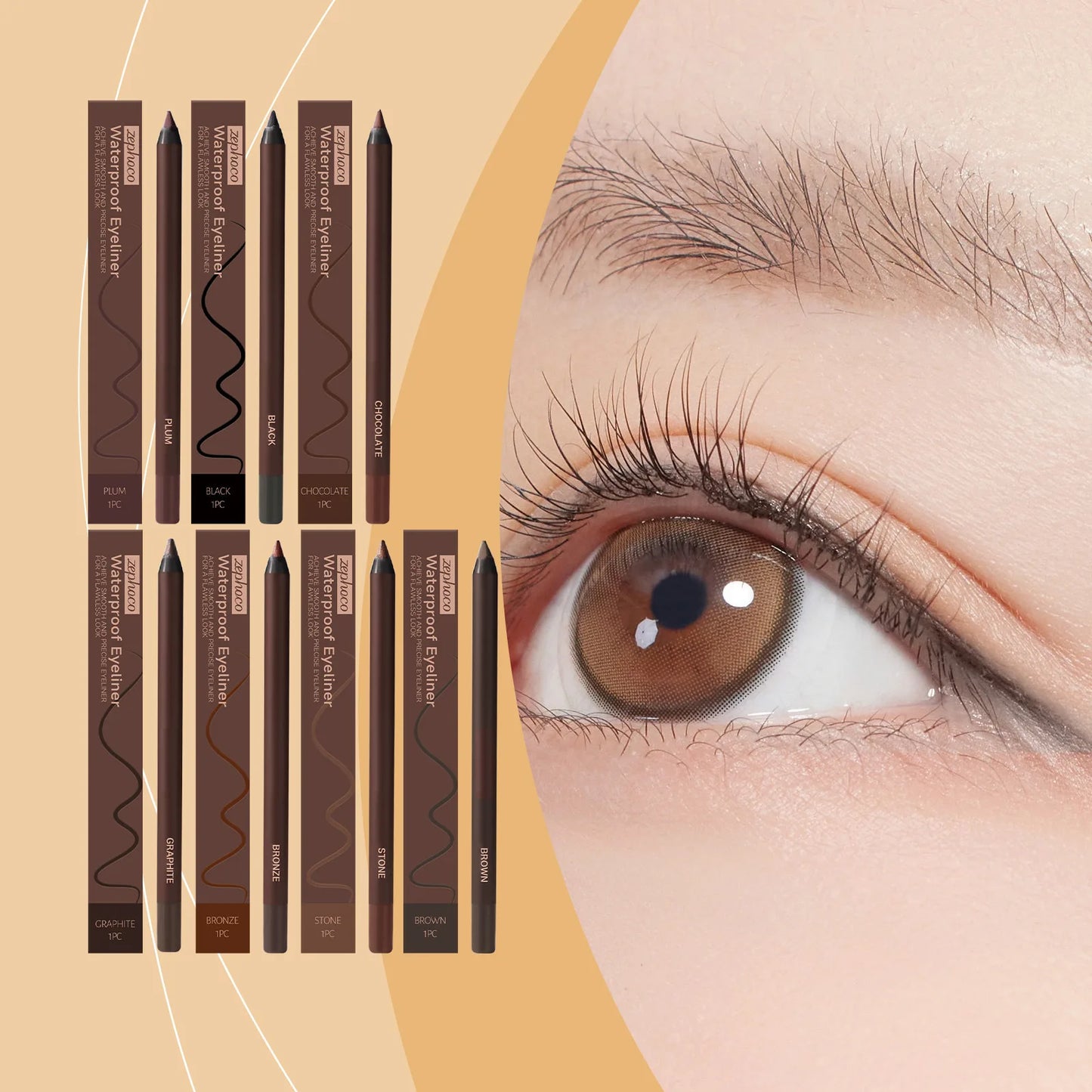 Waterproof Eyeliner Pen - Long Lasting, Smudge Proof, Quick Drying Eye Makeup Pencil - ZOOMNSTORE