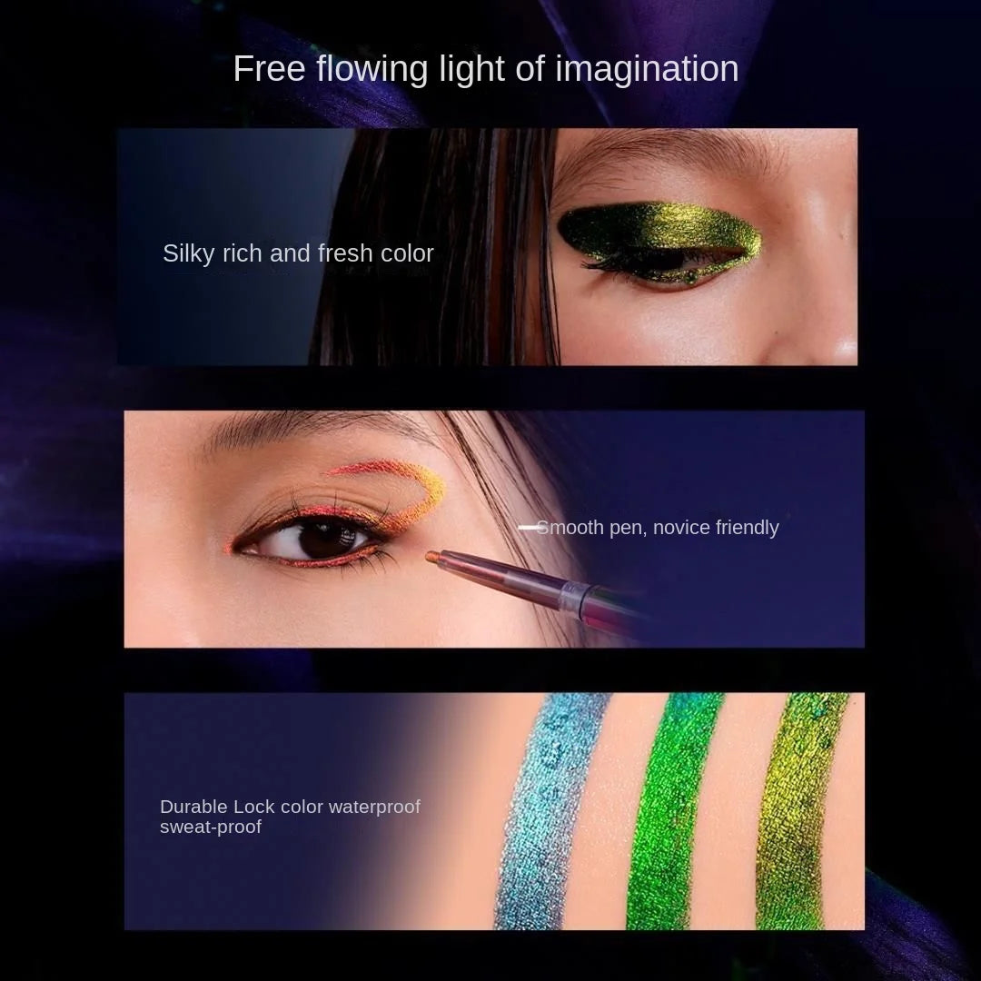 Waterproof Gel Eyeliner – Long Wear Chameleon Color Metallic Glitter Eye Pen - ZOOMNSTORE