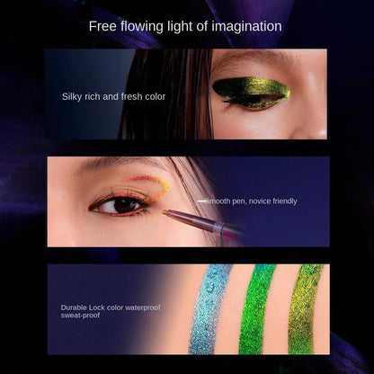 Waterproof Gel Eyeliner – Long Wear Chameleon Color Metallic Glitter Eye Pen - ZOOMNSTORE