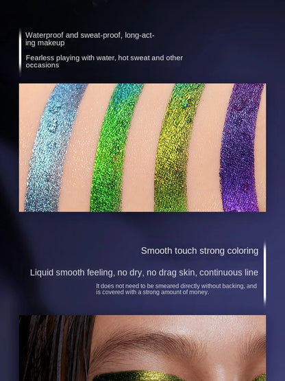 Waterproof Gel Eyeliner – Long Wear Chameleon Color Metallic Glitter Eye Pen - ZOOMNSTORE