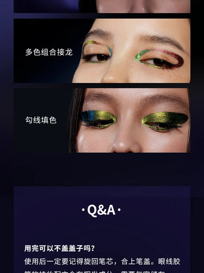 Waterproof Gel Eyeliner – Long Wear Chameleon Color Metallic Glitter Eye Pen - ZOOMNSTORE