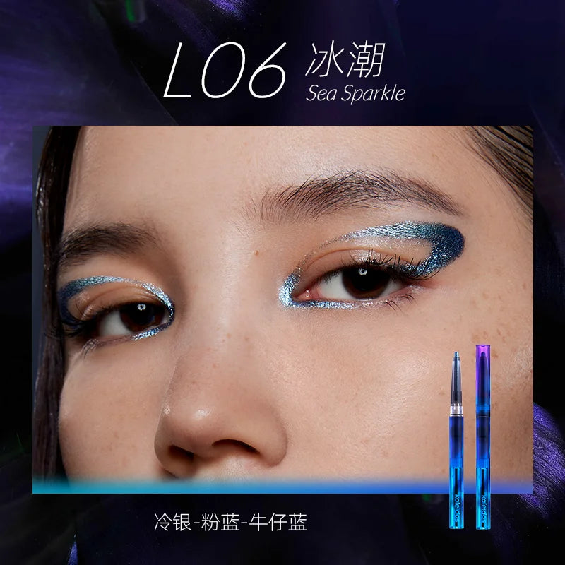 Waterproof Gel Eyeliner – Long Wear Chameleon Color Metallic Glitter Eye Pen - ZOOMNSTORE