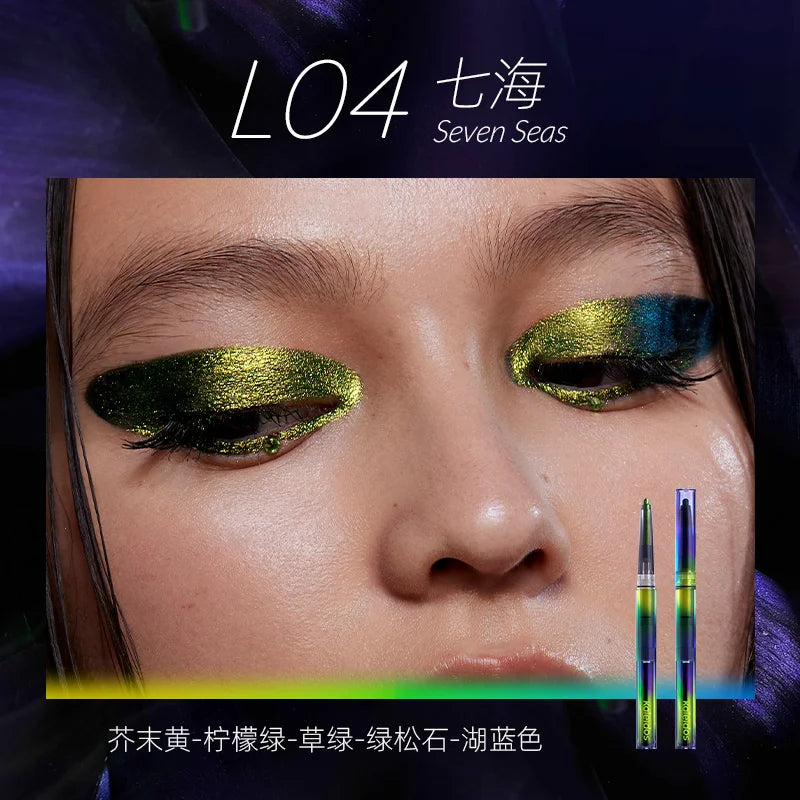 Waterproof Gel Eyeliner – Long Wear Chameleon Color Metallic Glitter Eye Pen - ZOOMNSTORE