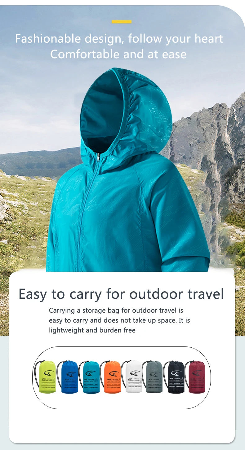 Waterproof Hiking Jacket - Lightweight Quick Dry Jacket With UPF 50+ Sun Protection Coat - ZOOMNSTORE