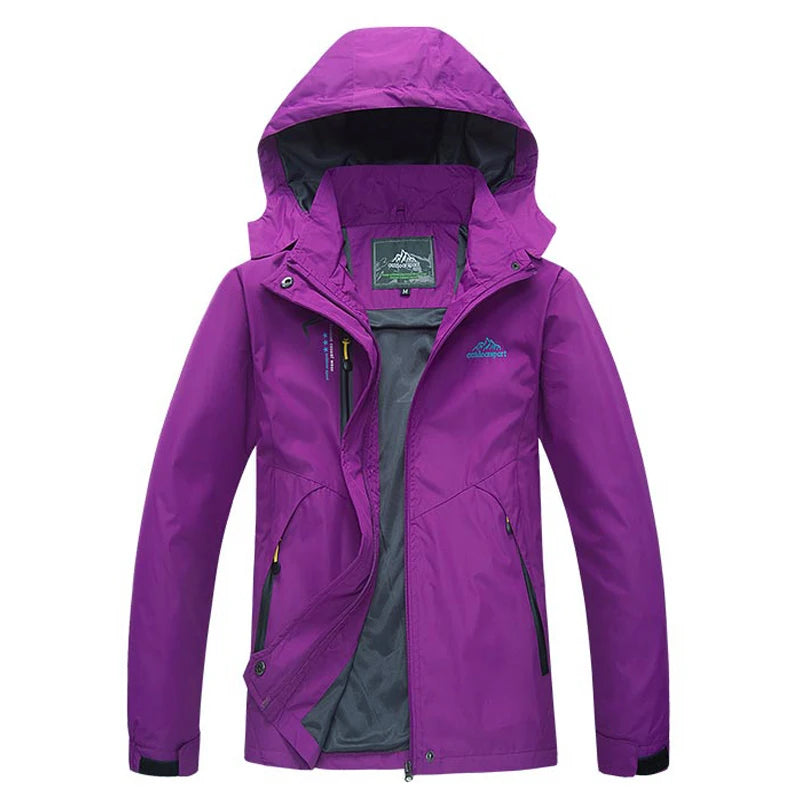 Waterproof Hiking Jacket - Women's Breathable Windproof Camping Coat With Adjustable Hood - ZOOMNSTORE