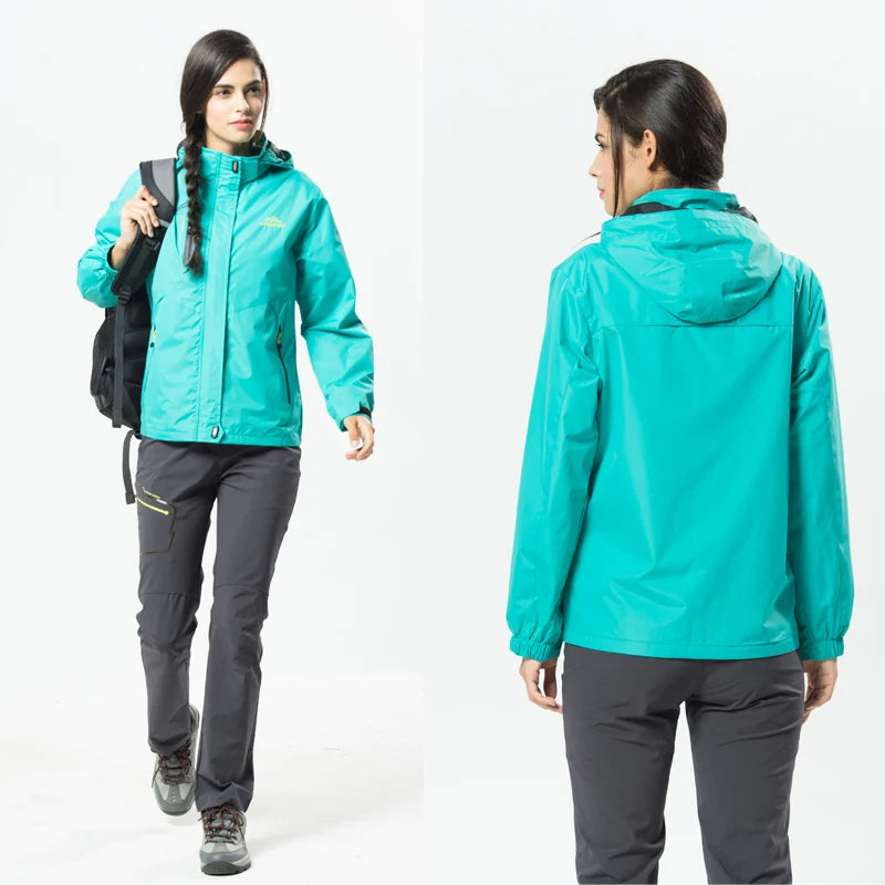 Waterproof Hiking Jacket - Women's Breathable Windproof Camping Coat With Adjustable Hood - ZOOMNSTORE