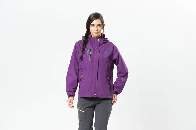 Waterproof Hiking Jacket - Women's Breathable Windproof Camping Coat With Adjustable Hood - ZOOMNSTORE