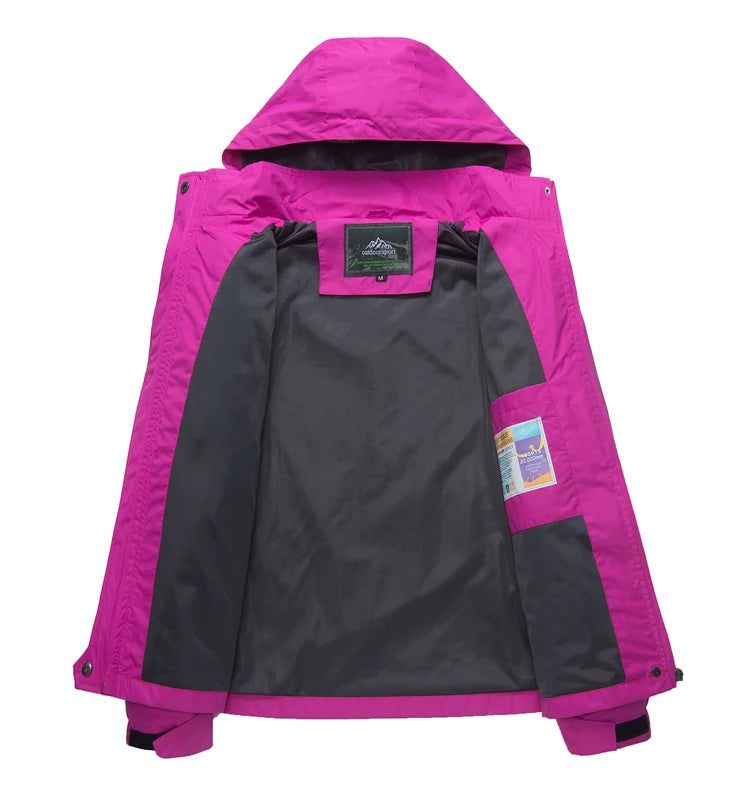 Waterproof Hiking Jacket - Women's Breathable Windproof Camping Coat With Adjustable Hood - ZOOMNSTORE