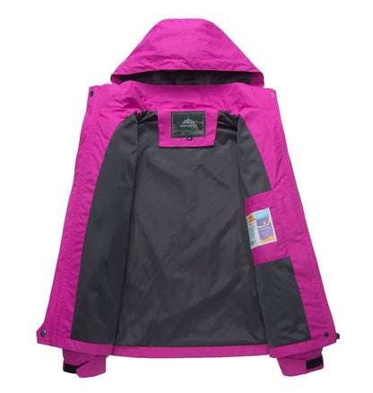 Waterproof Hiking Jacket - Women's Breathable Windproof Camping Coat With Adjustable Hood - ZOOMNSTORE