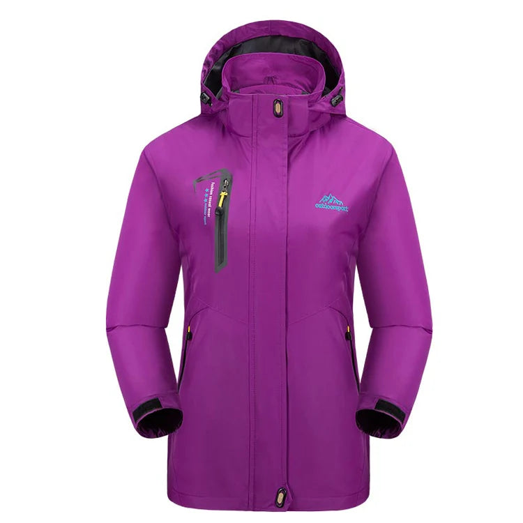 Waterproof Hiking Jacket - Women's Breathable Windproof Camping Coat With Adjustable Hood - ZOOMNSTORE