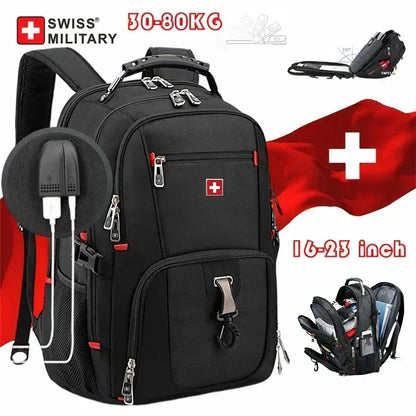 Waterproof 17 Swiss Laptop Backpack - USB Charging Multifunctional Rucksack for School Hiking Travel - ZOOMNSTORE