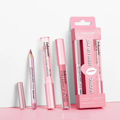 Waterproof Lipstick  Lipliner Set - Long Lasting Matte Mini Makeup 3pcs - ZOOMNSTORE