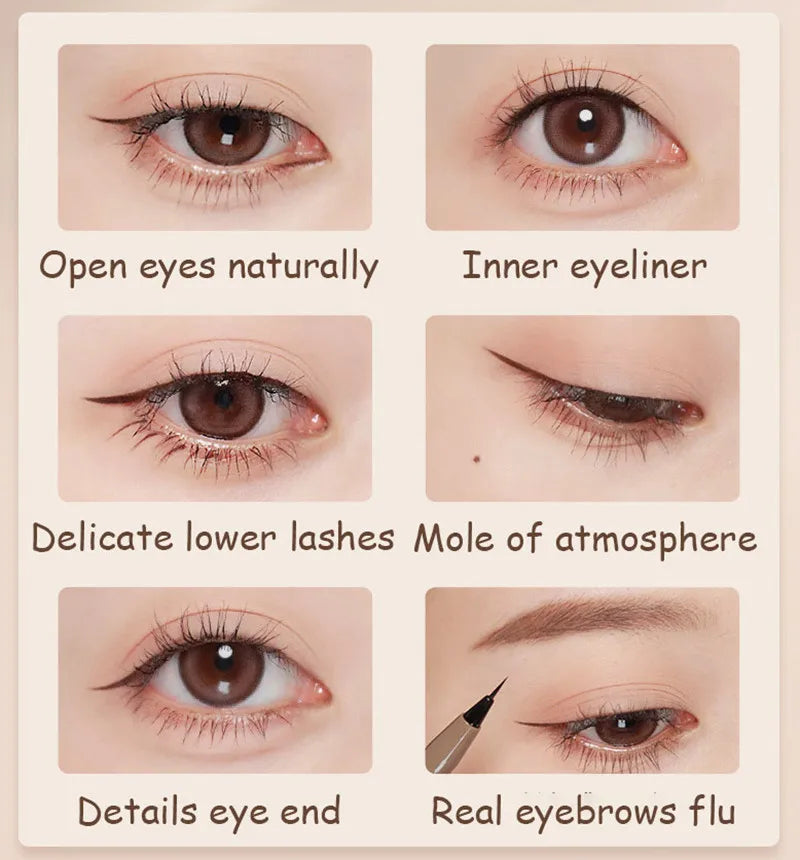 Waterproof Liquid Eyeliner - Long Lasting, Quick Dry Eye Liner Pen | Smudge Proof Cosmetic Tool - ZOOMNSTORE