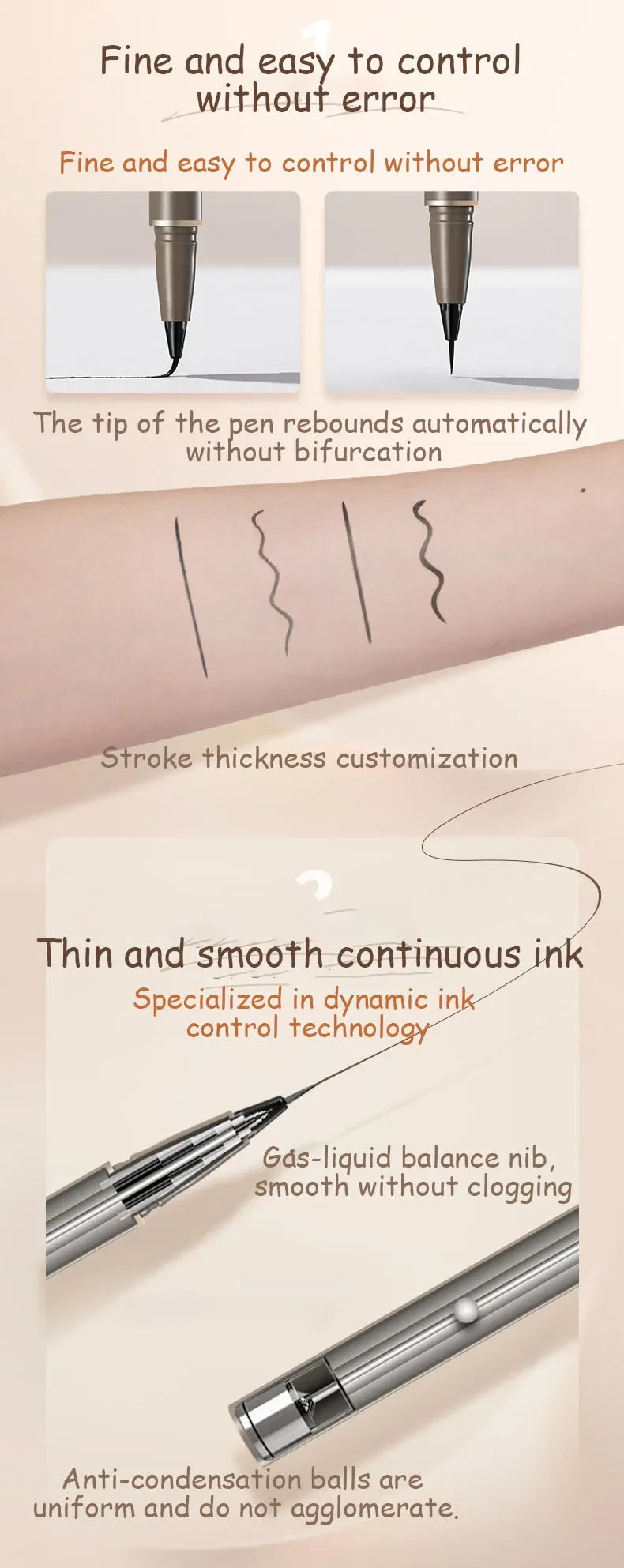 Waterproof Liquid Eyeliner - Ultra Fine Pencil, Quick Dry, Long Lasting Eye Makeup Pen - ZOOMNSTORE