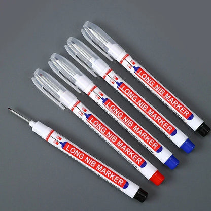 1-100Pcs 2cm Waterproof Long Head Markers Deep Hole Marker Pen for Metal Carpenter Red/Black/Blue/Green Ink Woodworking Tools - ZOOMNSTORE