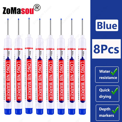 1-100Pcs 2cm Waterproof Long Head Markers Deep Hole Marker Pen for Metal Carpenter Red/Black/Blue/Green Ink Woodworking Tools - ZOOMNSTORE