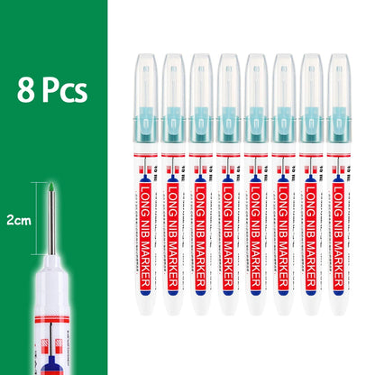 4-80Pcs 2cm Waterproof Long Head Markers Deep Hole Marker Pen for Metal Carpenter Red/Black/Blue/Green Ink Woodworking Tools - ZOOMNSTORE