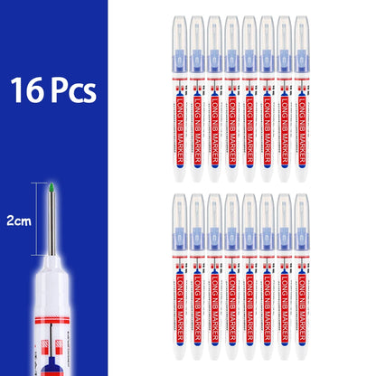 4-80Pcs 2cm Waterproof Long Head Markers Deep Hole Marker Pen for Metal Carpenter Red/Black/Blue/Green Ink Woodworking Tools - ZOOMNSTORE