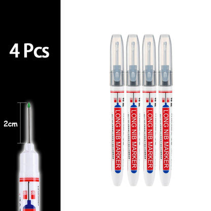 4-80Pcs 2cm Waterproof Long Head Markers Deep Hole Marker Pen for Metal Carpenter Red/Black/Blue/Green Ink Woodworking Tools - ZOOMNSTORE