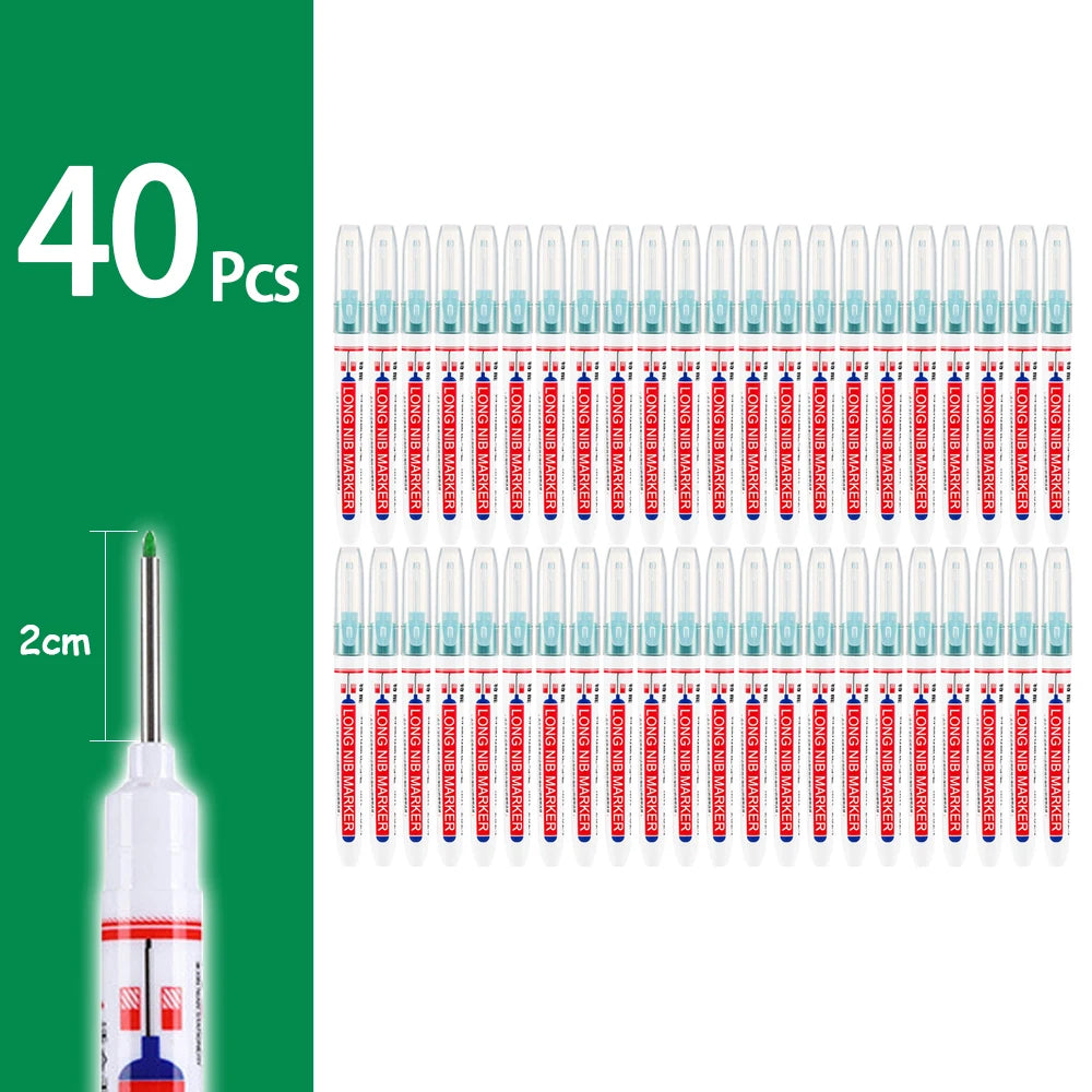 4-80Pcs 2cm Waterproof Long Head Markers Deep Hole Marker Pen for Metal Carpenter Red/Black/Blue/Green Ink Woodworking Tools - ZOOMNSTORE