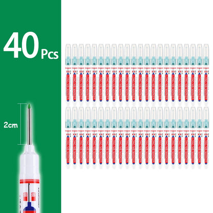 4-80Pcs 2cm Waterproof Long Head Markers Deep Hole Marker Pen for Metal Carpenter Red/Black/Blue/Green Ink Woodworking Tools - ZOOMNSTORE