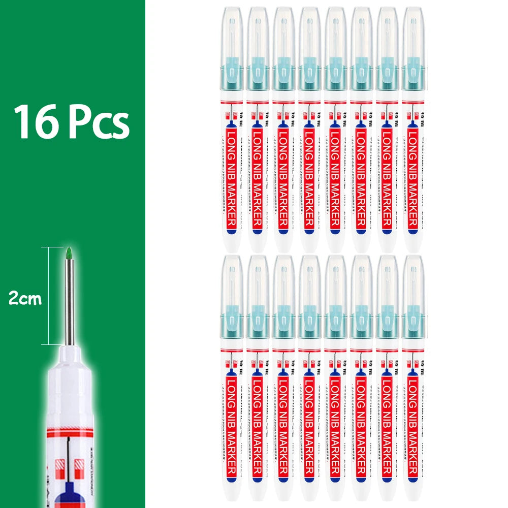 4-80Pcs 2cm Waterproof Long Head Markers Deep Hole Marker Pen for Metal Carpenter Red/Black/Blue/Green Ink Woodworking Tools - ZOOMNSTORE
