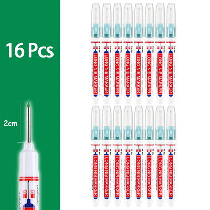 4-80Pcs 2cm Waterproof Long Head Markers Deep Hole Marker Pen for Metal Carpenter Red/Black/Blue/Green Ink Woodworking Tools - ZOOMNSTORE