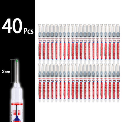4-80Pcs 2cm Waterproof Long Head Markers Deep Hole Marker Pen for Metal Carpenter Red/Black/Blue/Green Ink Woodworking Tools - ZOOMNSTORE