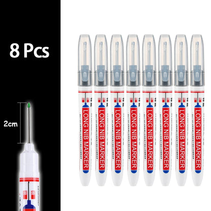 4-80Pcs 2cm Waterproof Long Head Markers Deep Hole Marker Pen for Metal Carpenter Red/Black/Blue/Green Ink Woodworking Tools - ZOOMNSTORE