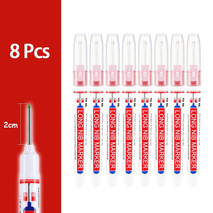4-80Pcs 2cm Waterproof Long Head Markers Deep Hole Marker Pen for Metal Carpenter Red/Black/Blue/Green Ink Woodworking Tools - ZOOMNSTORE
