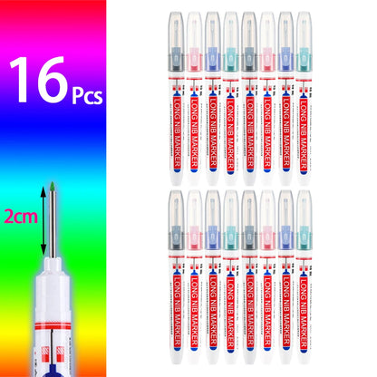 4-80Pcs 2cm Waterproof Long Head Markers Deep Hole Marker Pen for Metal Carpenter Red/Black/Blue/Green Ink Woodworking Tools - ZOOMNSTORE