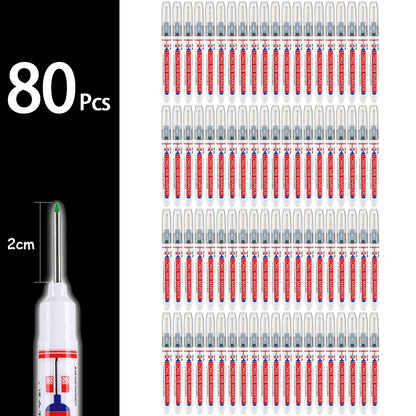 4-80Pcs 2cm Waterproof Long Head Markers Deep Hole Marker Pen for Metal Carpenter Red/Black/Blue/Green Ink Woodworking Tools - ZOOMNSTORE