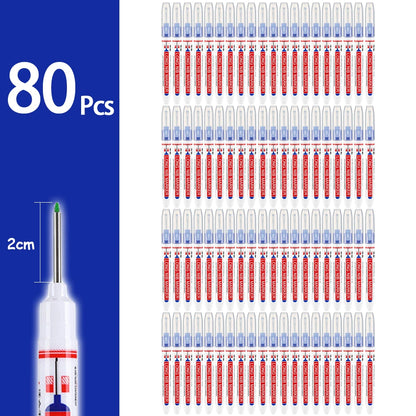 4-80Pcs 2cm Waterproof Long Head Markers Deep Hole Marker Pen for Metal Carpenter Red/Black/Blue/Green Ink Woodworking Tools - ZOOMNSTORE