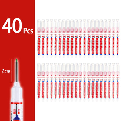 4-80Pcs 2cm Waterproof Long Head Markers Deep Hole Marker Pen for Metal Carpenter Red/Black/Blue/Green Ink Woodworking Tools - ZOOMNSTORE