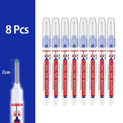 4-80Pcs 2cm Waterproof Long Head Markers Deep Hole Marker Pen for Metal Carpenter Red/Black/Blue/Green Ink Woodworking Tools - ZOOMNSTORE