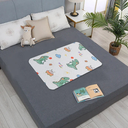 Waterproof Washable Mattress Urine Mat for Baby Toddlers Cute Cartoon Bed Protector Diaper Bedding Urine Pads Cloth Breathable - ZOOMNSTORE