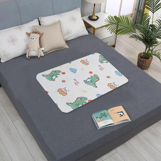 Waterproof Washable Mattress Urine Mat for Baby Toddlers Cute Cartoon Bed Protector Diaper Bedding Urine Pads Cloth Breathable - ZOOMNSTORE