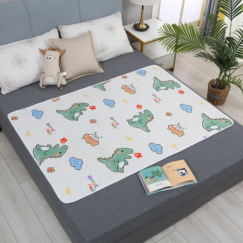 Waterproof Washable Mattress Urine Mat for Baby Toddlers Cute Cartoon Bed Protector Diaper Bedding Urine Pads Cloth Breathable - ZOOMNSTORE
