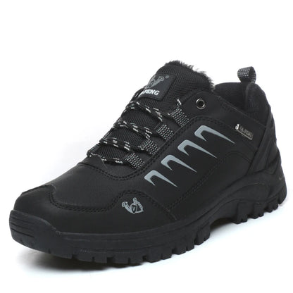 Waterproof Mens Ankle Boots - Casual Fur Hiking Sneakers for Winter - ZOOMNSTORE