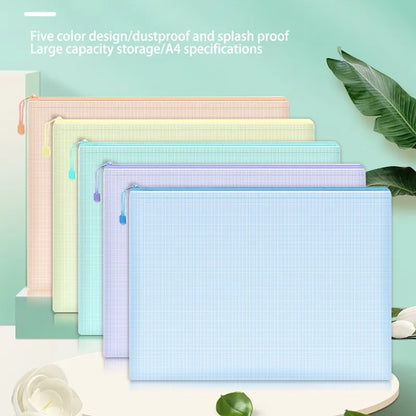 Waterproof Mesh Zipper Pouch Set - A4 Document  Pencil Case Storage Bags 5 Pcs - ZOOMNSTORE