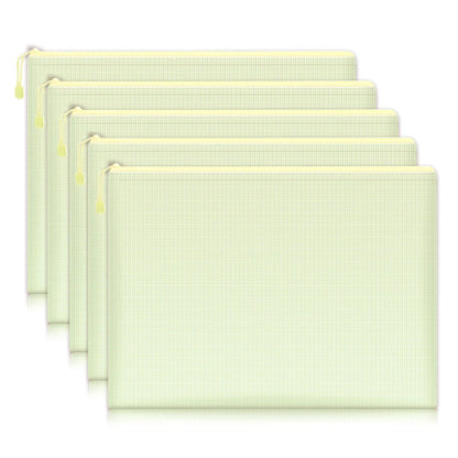 Waterproof Mesh Zipper Pouch Set - A4 Document  Pencil Case Storage Bags 5 Pcs - ZOOMNSTORE