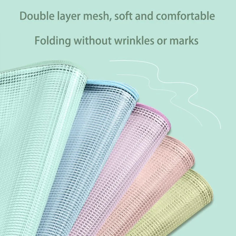 Waterproof Mesh Zipper Pouch Set - A4 Document  Pencil Case Storage Bags 5 Pcs - ZOOMNSTORE
