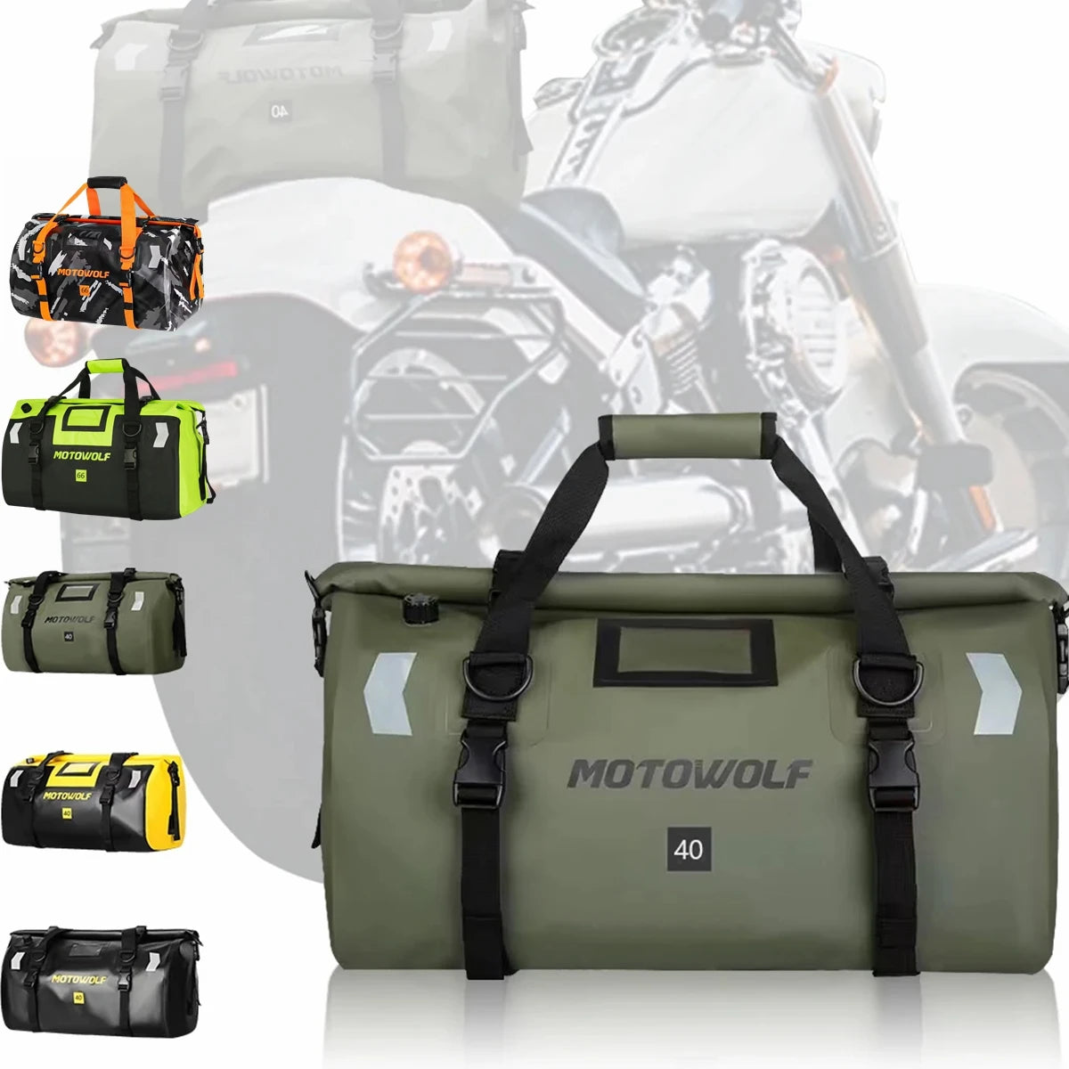 Waterproof Motorcycle Dry Bag - Reflective Duffle for Travel Hiking Camping Fishing - ZOOMNSTORE