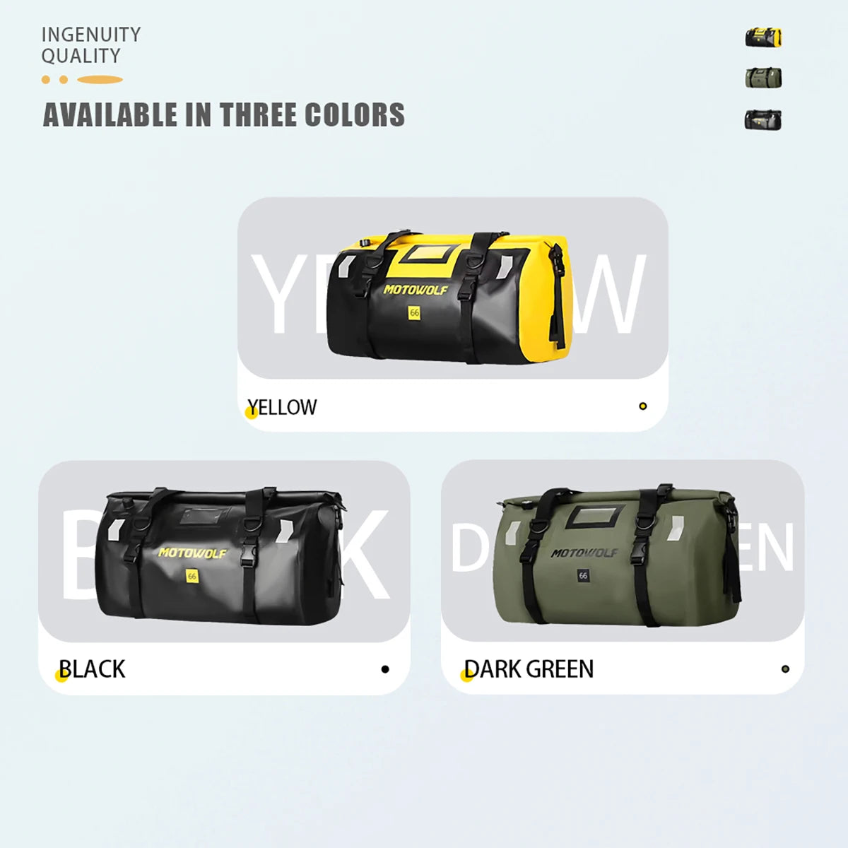 Waterproof Motorcycle Dry Bag - Reflective Duffle for Travel Hiking Camping Fishing - ZOOMNSTORE