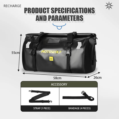 Waterproof Motorcycle Dry Bag - Reflective Duffle for Travel Hiking Camping Fishing - ZOOMNSTORE