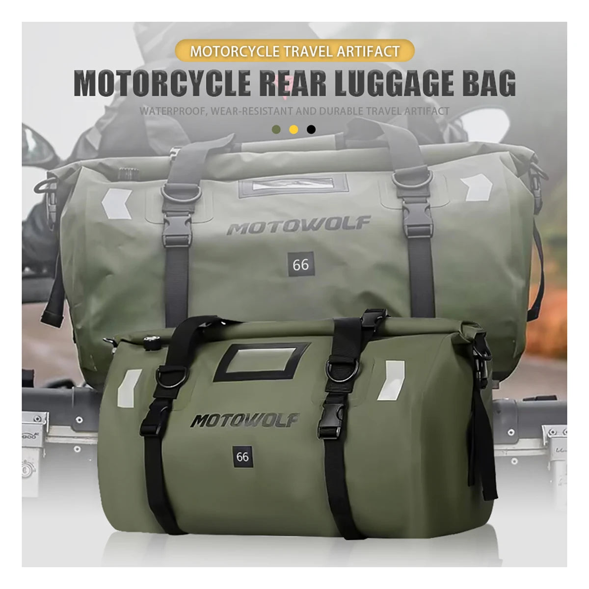 Waterproof Motorcycle Dry Bag - Reflective Duffle for Travel Hiking Camping Fishing - ZOOMNSTORE