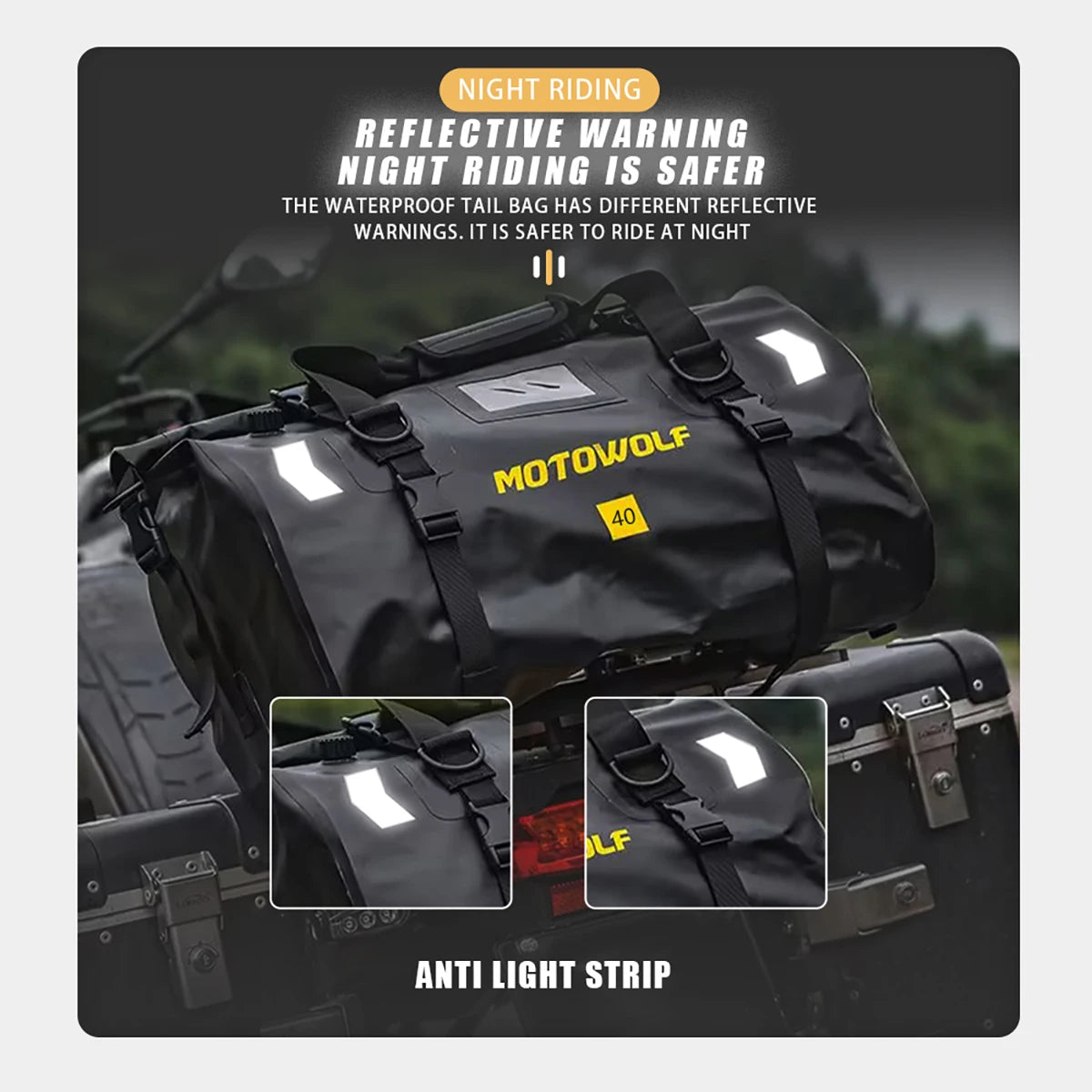 Waterproof Motorcycle Dry Bag - Reflective Duffle for Travel Hiking Camping Fishing - ZOOMNSTORE