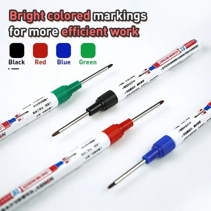 1-8Pcs 4 Colors 32mm Deep Hole Marker Pens Bathroom Waterproof Woodworking Tile Metal Multi-purpose Long Head Oil Markers Pen - ZOOMNSTORE